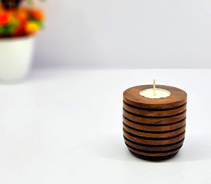 eSplanade Wooden Tealight Candle Holder Votive Holder - 2.9" Inches - Brown