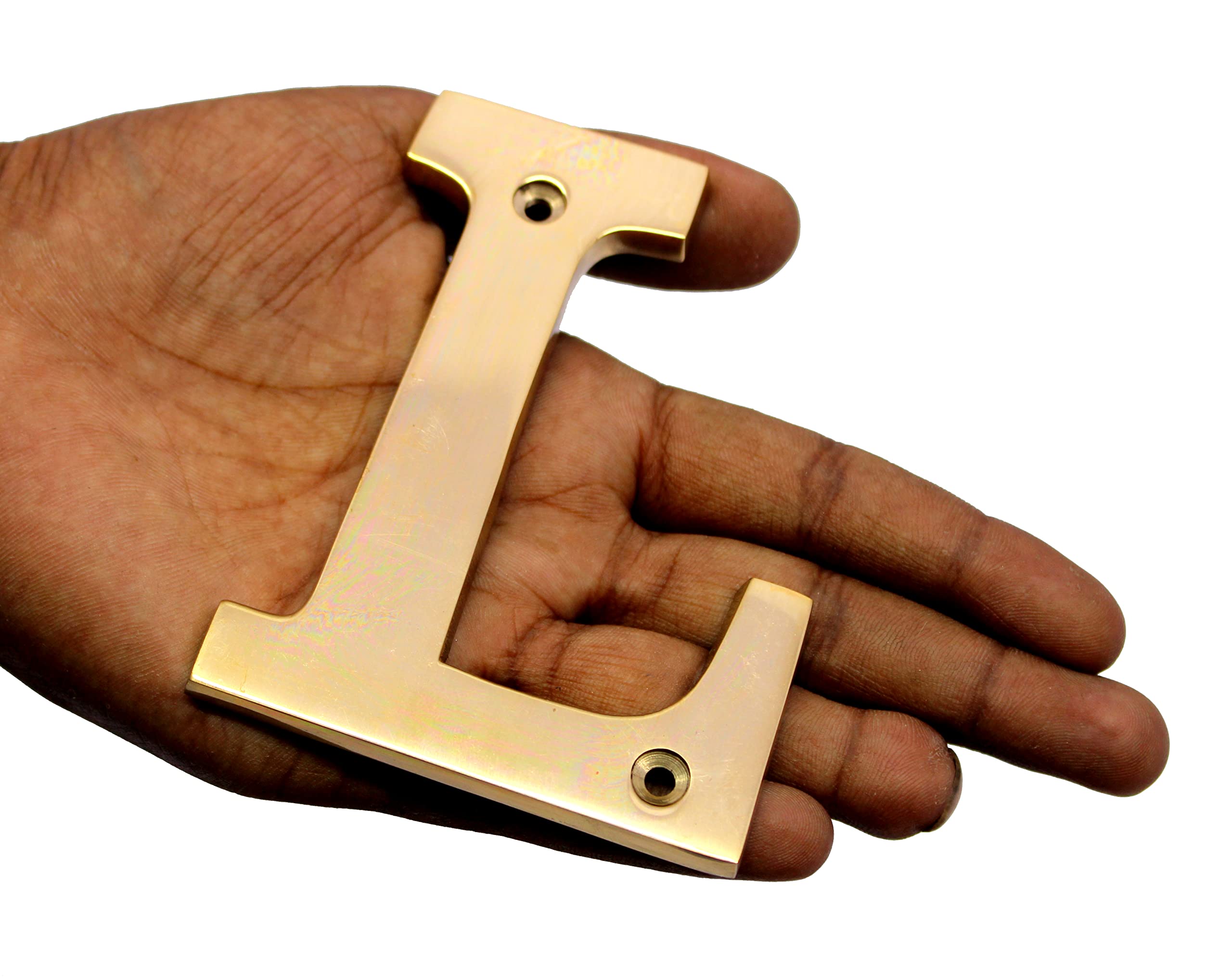 eSplanade Brass House Hotel Door Name Alphabets - Wall Door Plaque Alphabet Letter - Golden - 4" Inches (All Alphabets- 4")