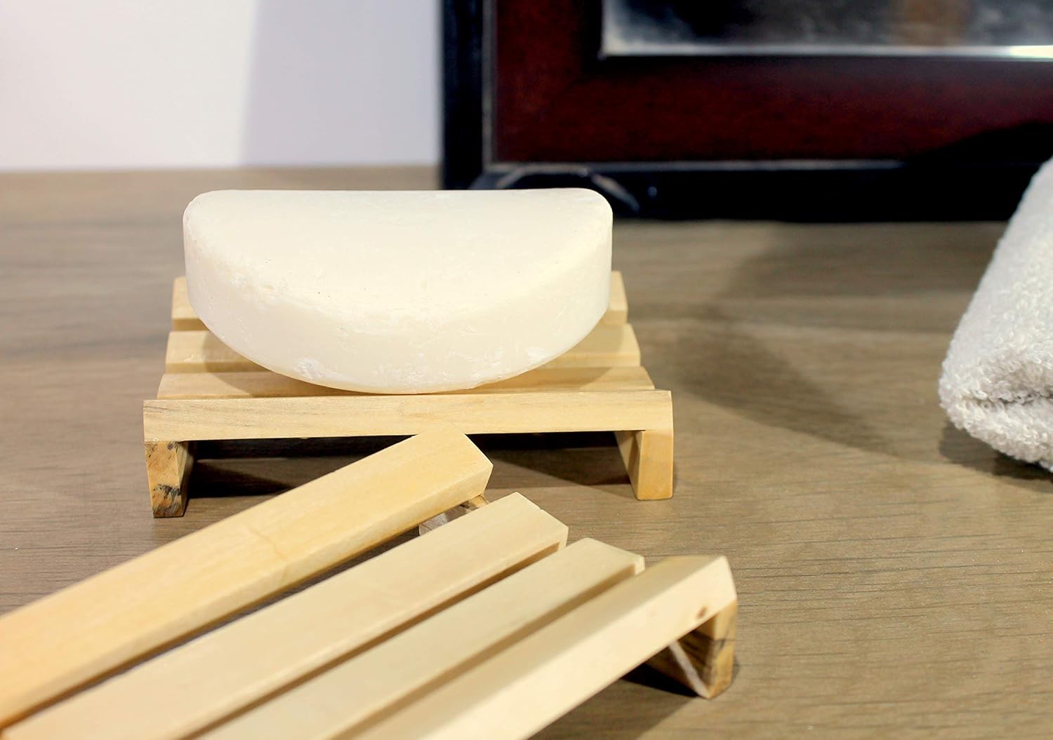 KLEO - Natural Wooden Soap Holder Soap Dish (Set of 2)