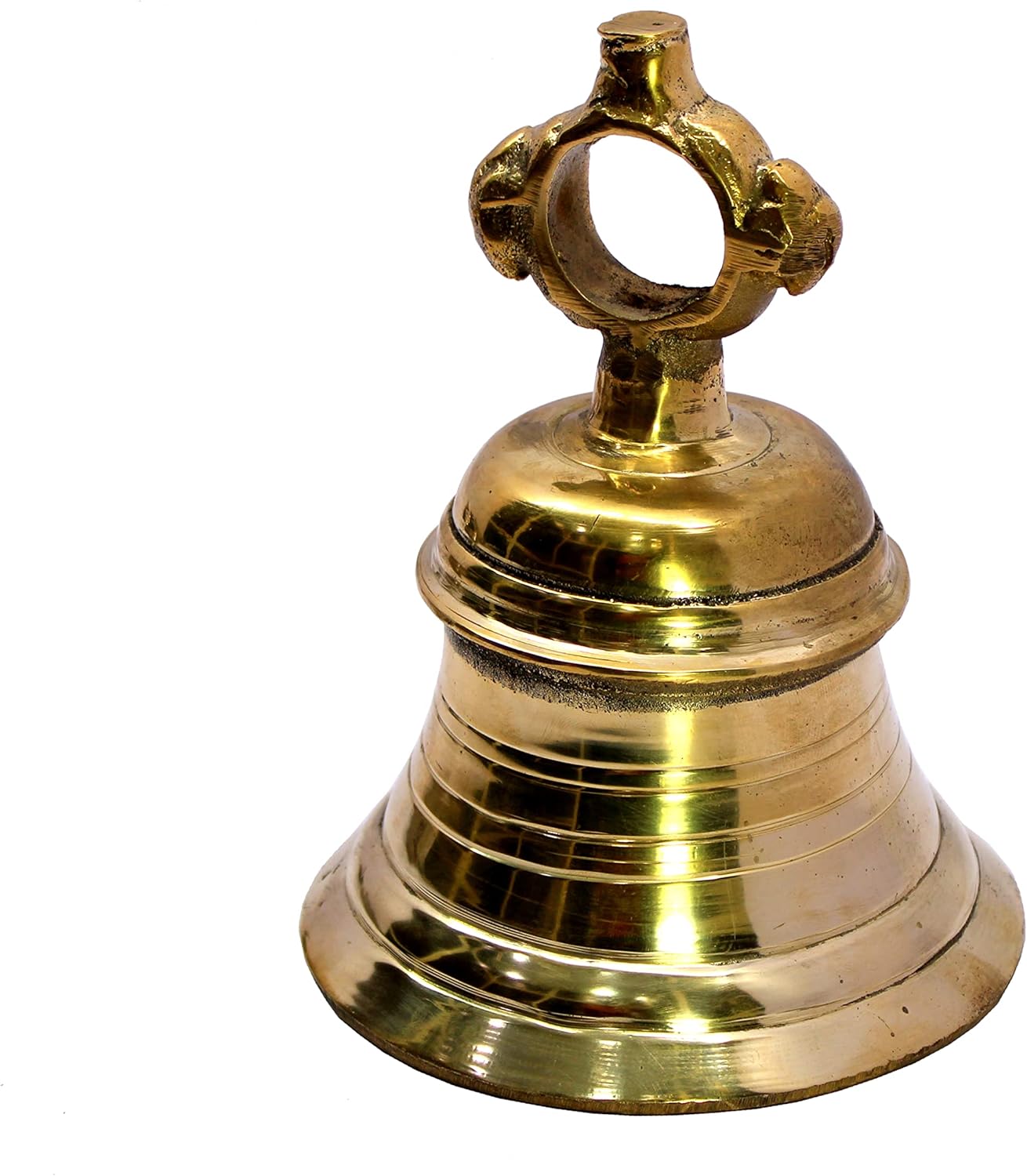 eSplanade Brass Hanging Temple Bell Ghanta Church Bell | Home Decor - Pooja Items | Golden - 7" Inches