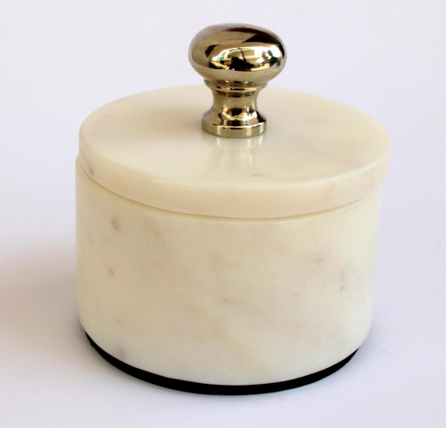 KLEO Marble Salt and Spice Holder with Lid | Small Container (2x3in) | Stone Salt Box/Canister for Kitchen and Dining | Saunf Holder (white)