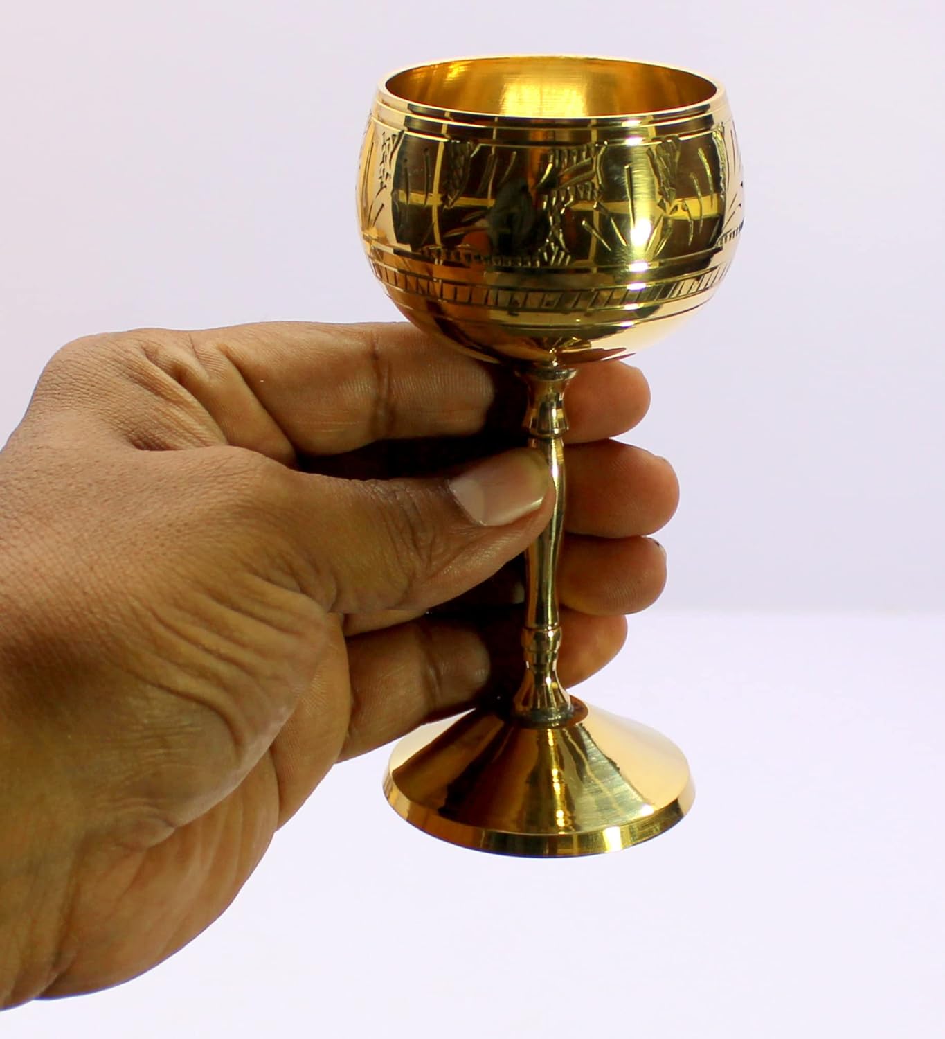 ESPLANADE Brass Chalice Goblet Shot Glasses Wine Coupes Glasses - 4.5" Inches Height
