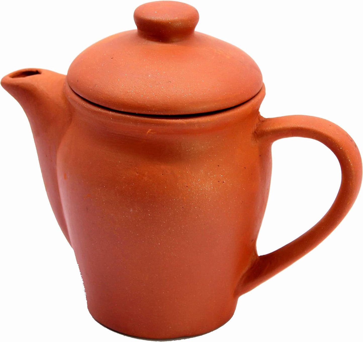 KLEO Terracotta Clay Water Jug Earthenware Pot Kettle - Brick Red - 750 ml - 9.5" Inches (Height)