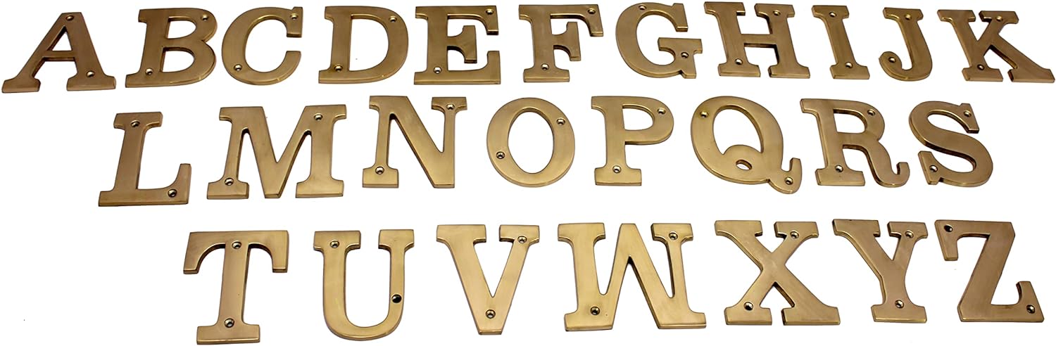 Esplanade Brass House Hotel Door Name - Wall Door Plaque Alphabet Letter "P" - 4" Inches