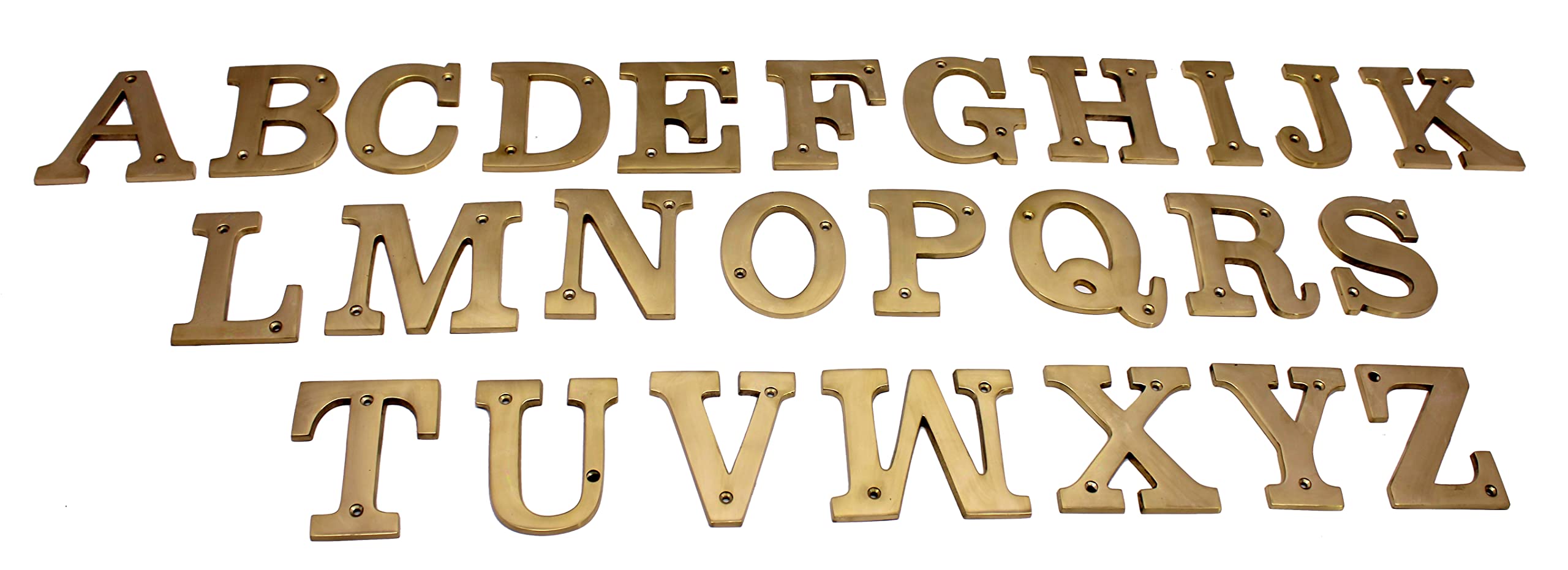 eSplanade Brass House Hotel Door Name Alphabets - Wall Door Plaque Alphabet Letter - Golden - 4" Inches (All Alphabets- 4")