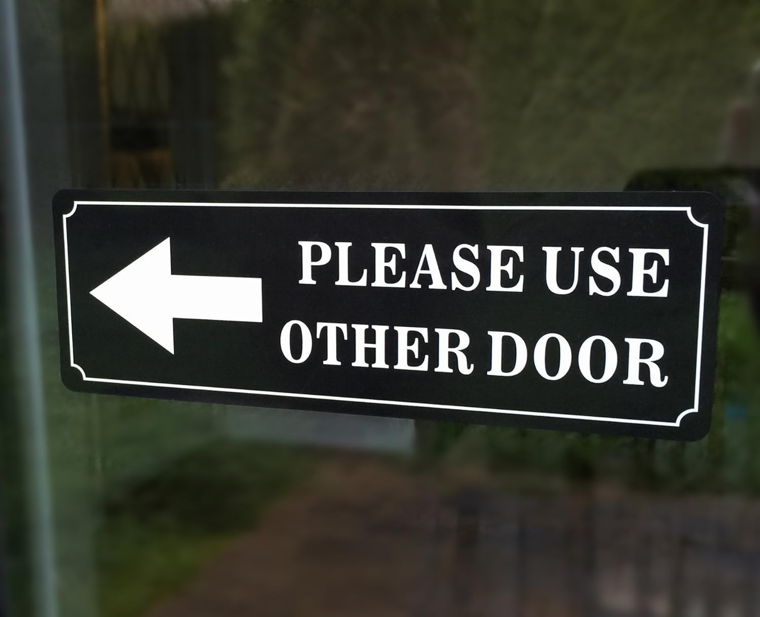 eSplanade Please USE Other Door/Different Door Sign Sticker Decal - Easy to Mount Weather Resistant Long Lasting Ink Size (9" x 3")
