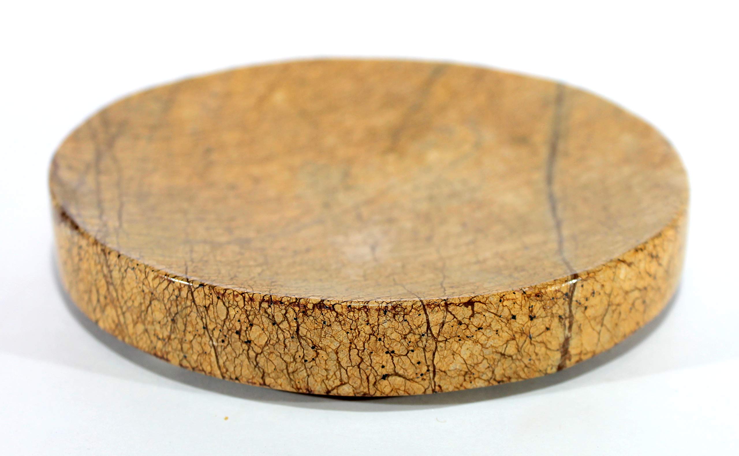 KLEO Natural Stone Soap Dish Soap Holder Bath Accessories for Bathroom, Tub or Wash Basin Accessories (Chocolate, Grey, White, Green)