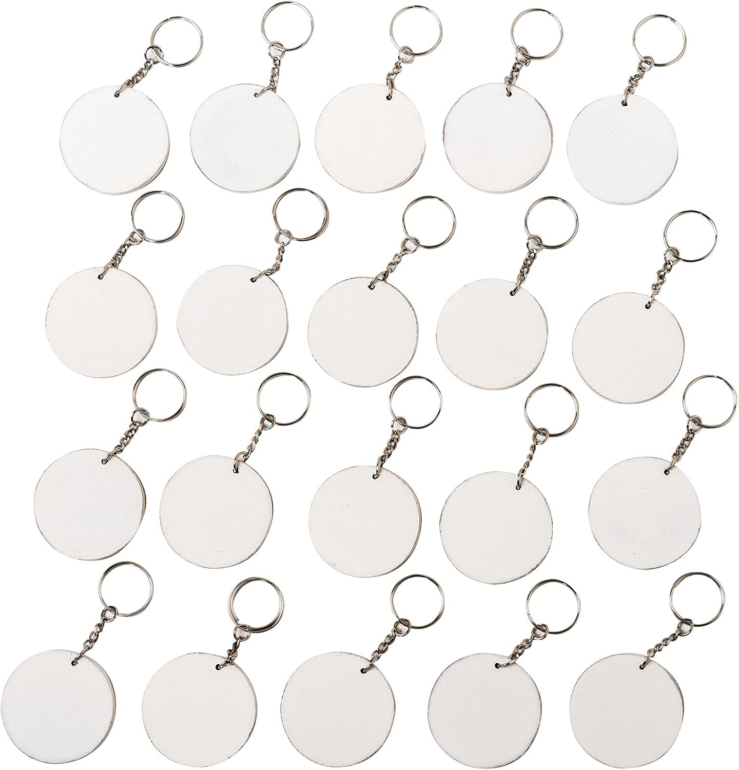 IVEI DIY MDF Key Chains Wood Sheet Craft - MDF Plain Square Shaped Key Chains for Painting Wooden Sheet Craft - Set of 20-2 in X 2 in for Decoupage MDF Plains, Resin Artwork & Decoration (Multi-shaped)