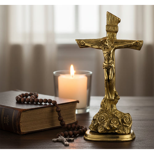 StonKraft Brass Holy Statue of Jesus Christ - Jesus Cross - Idol Statue Sculpture - 8