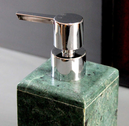 KLEO Soap/Lotion Dispenser - Made of Genuine Indian Marble - Luxury Bathroom Accessories Bath Set - Black/Grey