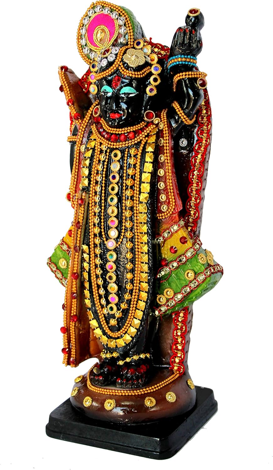 eSplanade Resin Shrinath Ji Bankebihari Krishna Statue - 12.5 inches & 10 inches | Idols for Home Puja Place