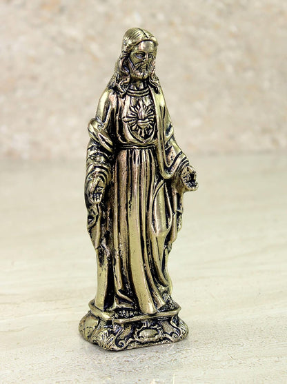 eSplanade Brass Holy Jesus Christ Statue Spiritual Idols - 5.75 inches | Religious Statues | Holy Statue of Christians