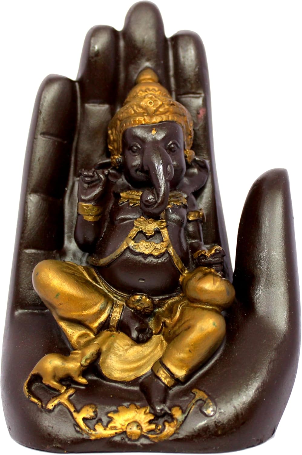 eSplanade Ganesha Showpiece for Home Decor | Resin Palm Ganesha Statue for Living Room, Office Table | Antique Idol & Figurine for Room Decor | Housewarming Gifts