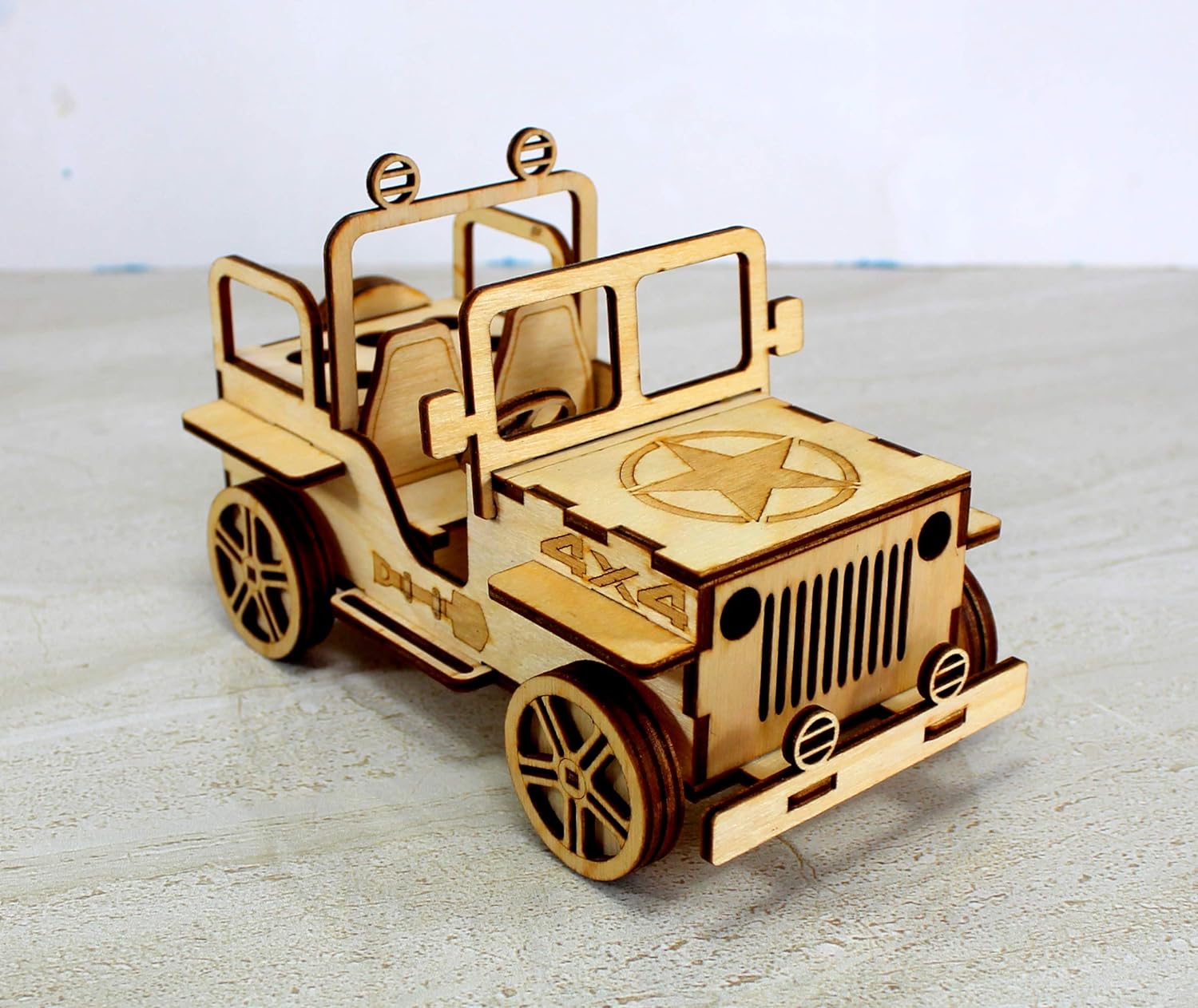 StonKraft 3D Wooden Puzzle Car - Wooden, DIY Kit, Build Your own, Construction Toy, Modeling Kit | MDF Toys Car