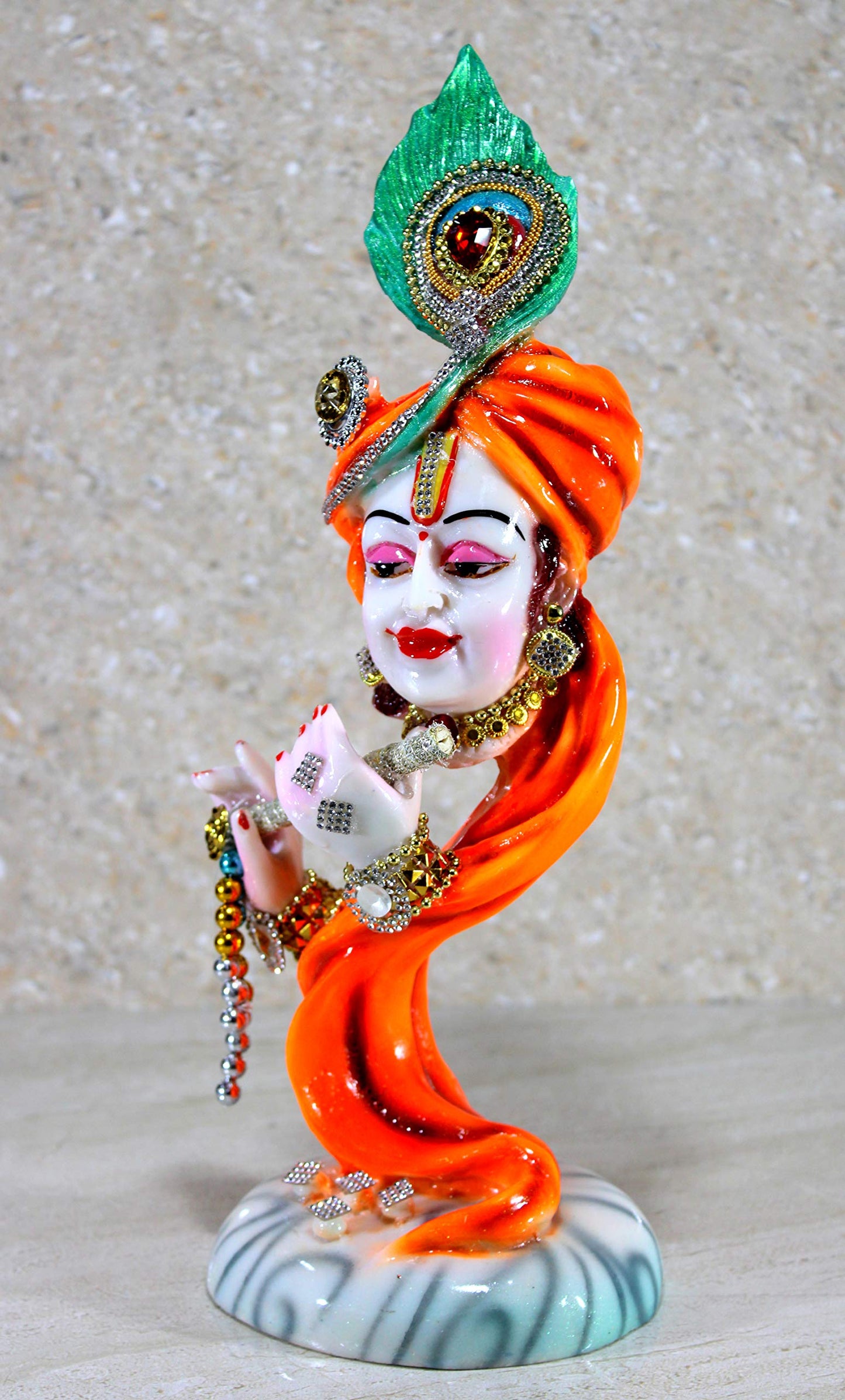 eSplanade Resin Lord Krishna with Cow Murti Idol Statue Sculpture (10")