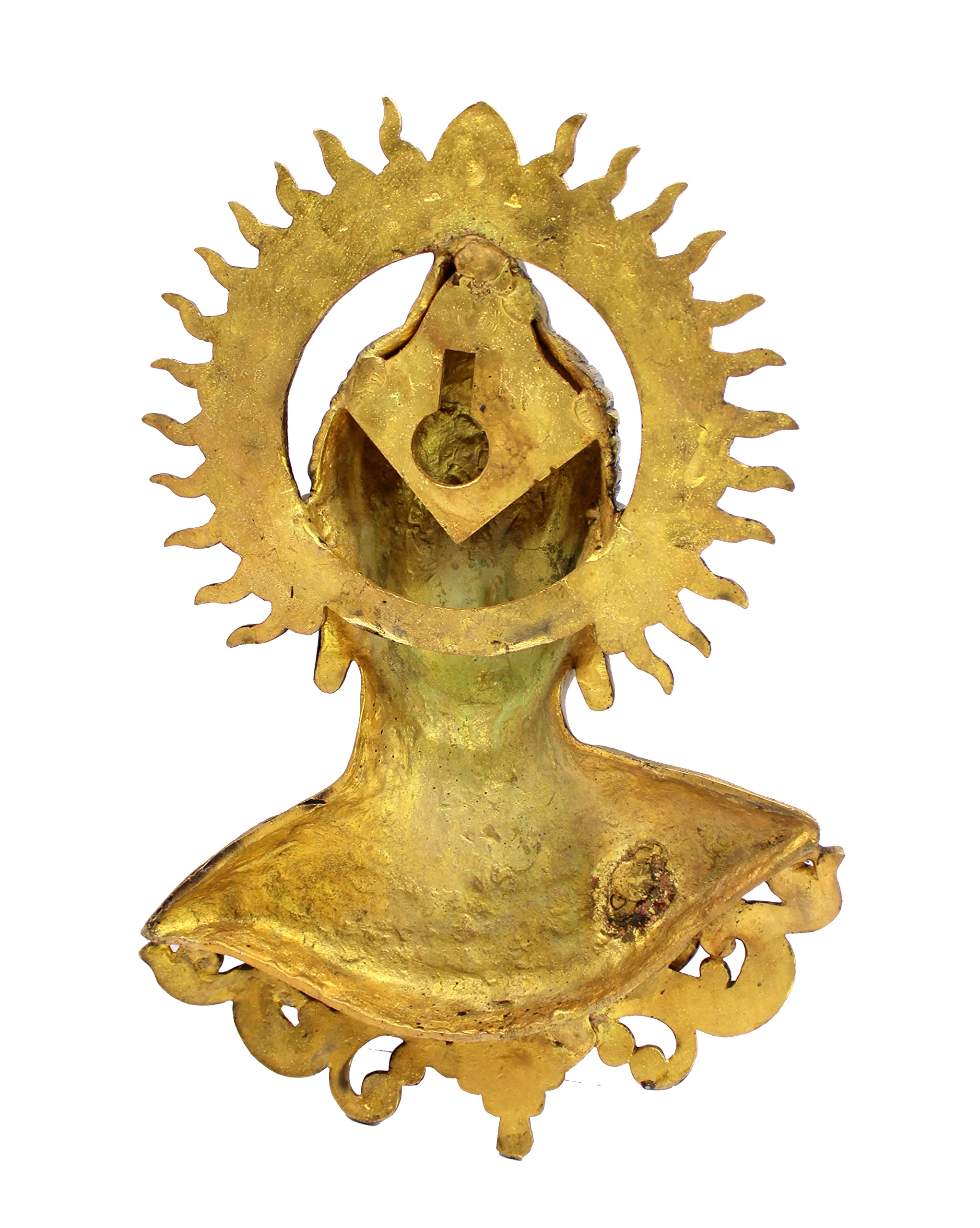 ESPLANADE Buddha Wall Hanging Decor for Living Room | Brass Wall Sculptures | Meditation & Yoga Room Decor | Wall Mount Buddha Face Idol Showpiece | Zen Buddhist House Warming Gift, 15.5 Inches