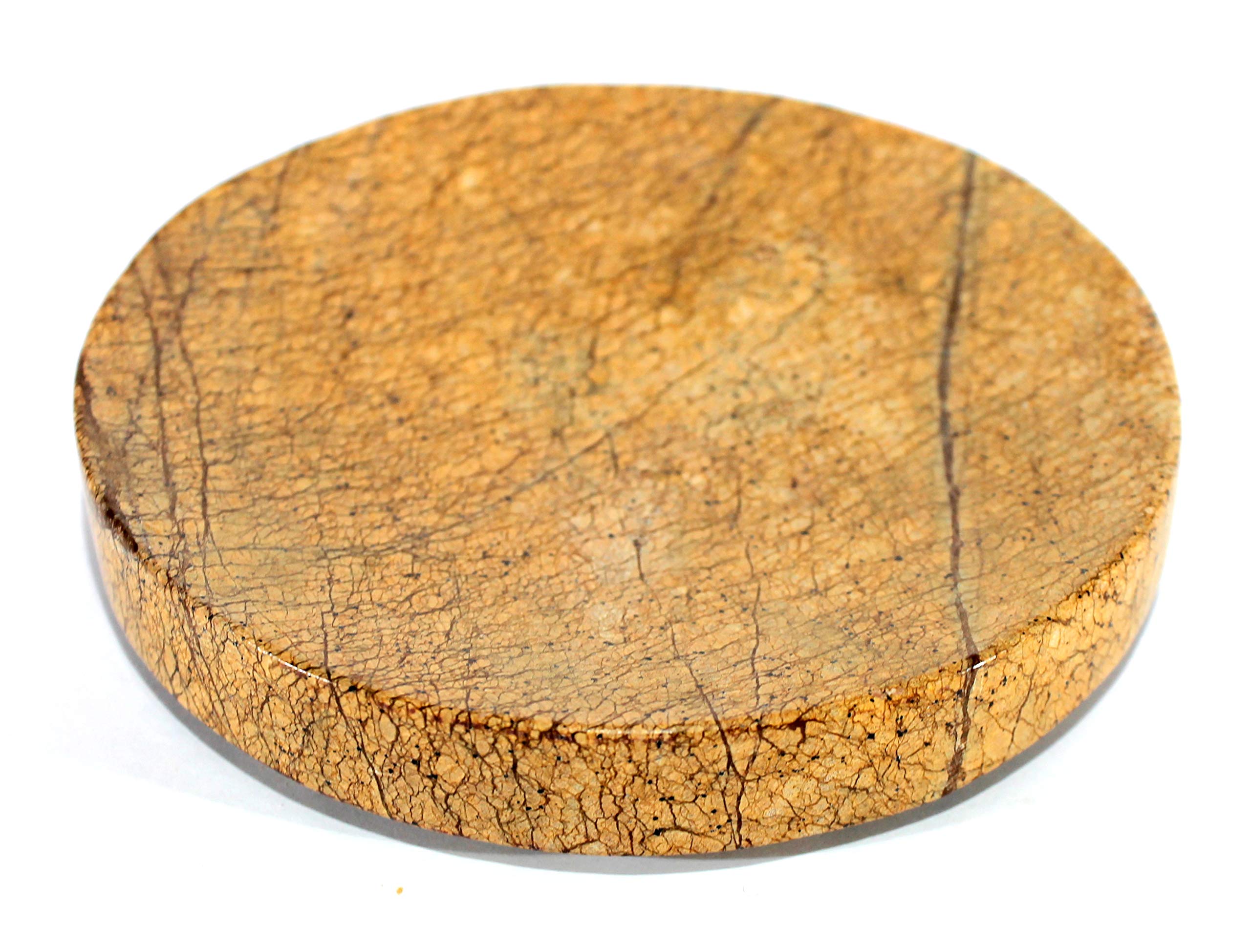 KLEO Natural Stone Soap Dish Soap Holder Bath Accessories for Bathroom, Tub or Wash Basin Accessories (Chocolate, Grey, White, Green)