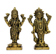 ESPLANADE Brass Lakshmi Narayan Pair - Vishnu with Laxmi Idol Murti Statue Sculpture - 3" Inches | Pooja Idols | Home Decor