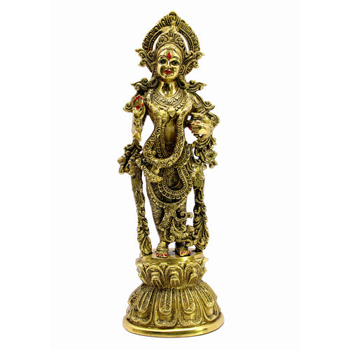 eSplanade Brass Radha Murti Idol Statue Sculpture - Golden - 18