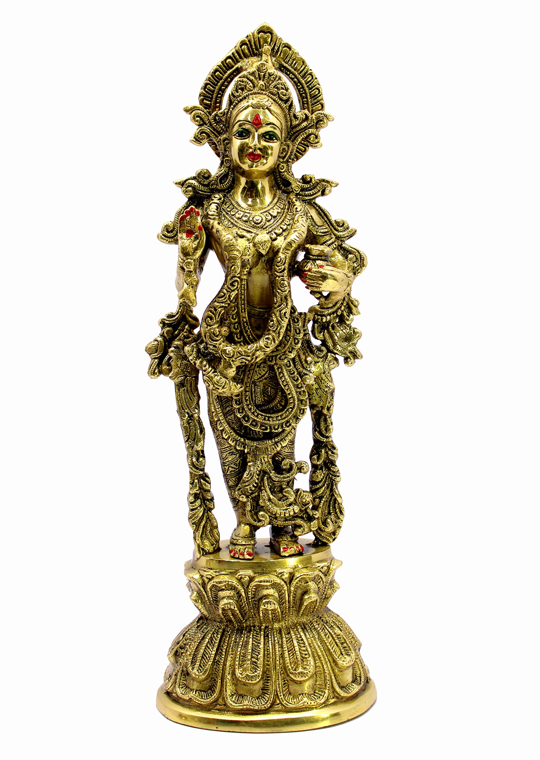 eSplanade Brass Radha Murti Idol Statue Sculpture - Golden - 18" Inches - Big Size