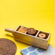 Esplanade Wooden Shot Glass Holder - Handcrafted Wooden Bottle-Shaped Shots Glass Holder Tray/Stationery Holder - Holder for Tequila - 3 Shot Glass Serving Set - Innovative Desk Organizer