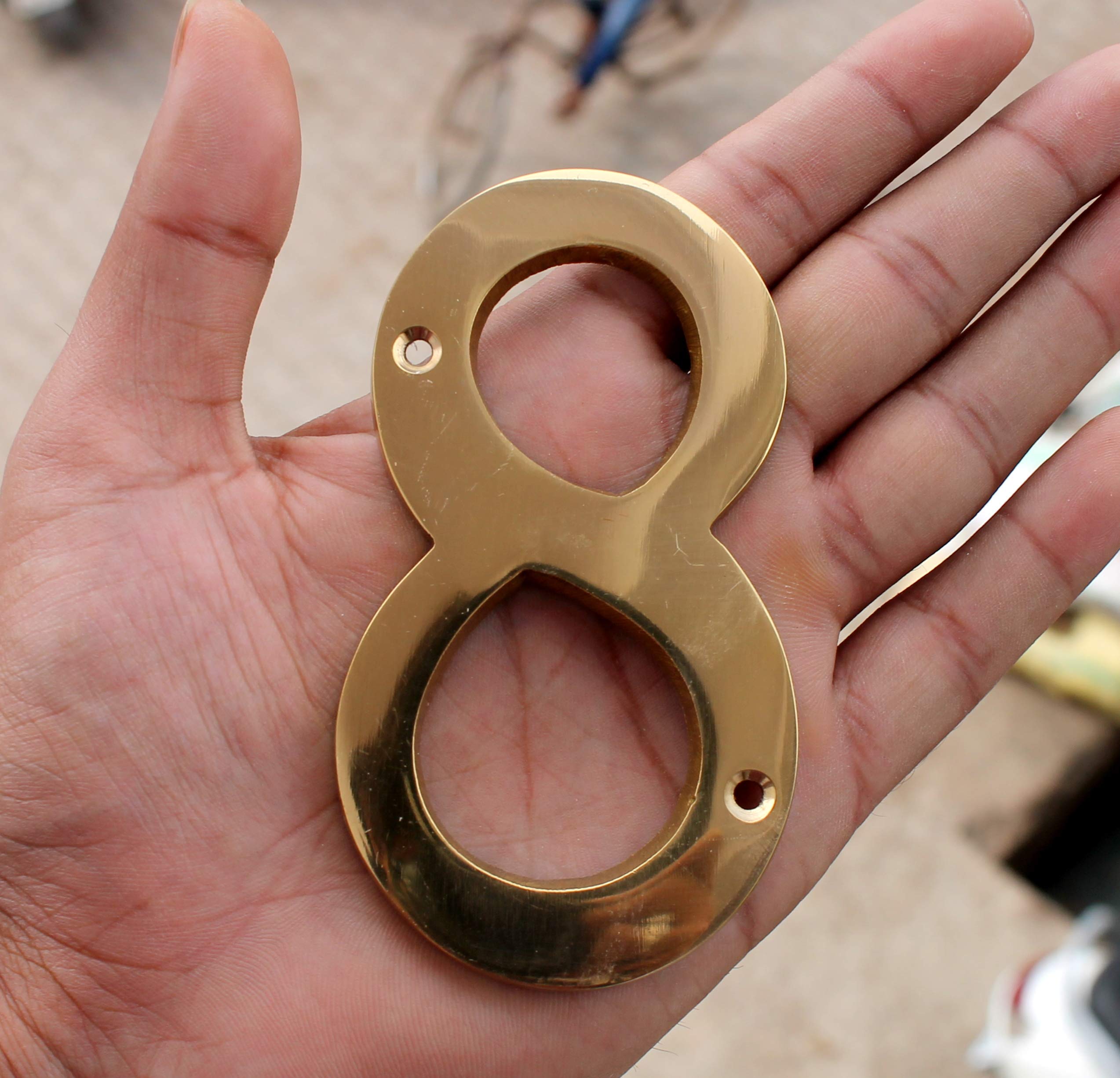 eSplanade 4" Brass House Hotel Door Number Plaque Numeric Numerical Digit 0-9