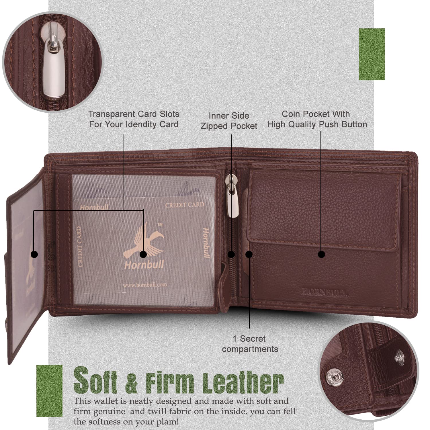 HORNBULL Leather Men's Combo Brown Wallet and Belt | Gift Combo for Men's | Diwali Gift Hamper Set for Men's | Wallets Men's Bw6995