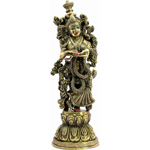 eSplanade Brass Radha Murti Idol Statue Sculpture - Antique - 21