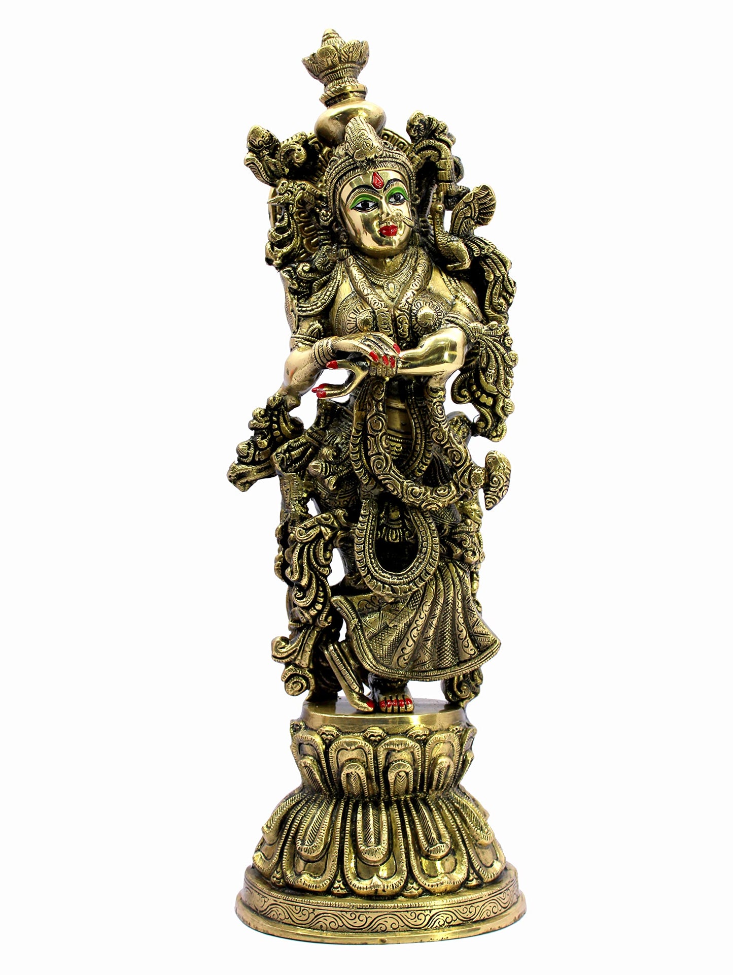 eSplanade Brass Radha Krishna Radhe Krishan Murti Idol Statue Sculpture - Multicolour - 21" Inches (Big Size)