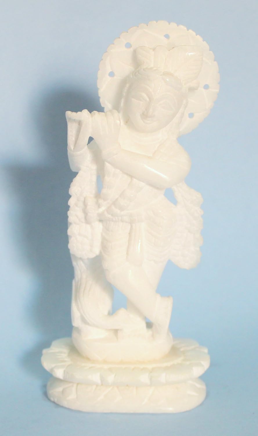 eSplanade - Lord Krishna Kishan Gopal Gopala Murti Idol Statue Sculpture - Marble Stone - White