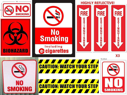 eSplanade NO SMOKING No eCigarettes | No vaping Sign Sticker Decal - Easy to Mount Weather Resistant Long Lasting Ink (Size 6" x 8")