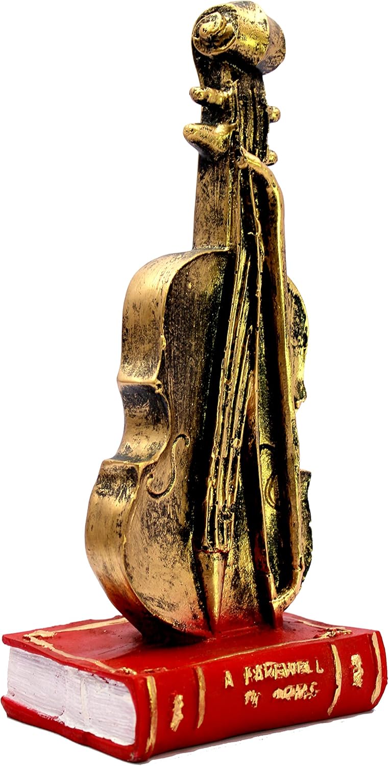 eSplanade Resin Violin Showpiece Statue Sculpture Figurine - Home Decor - 9.4" Inches - Multicolour