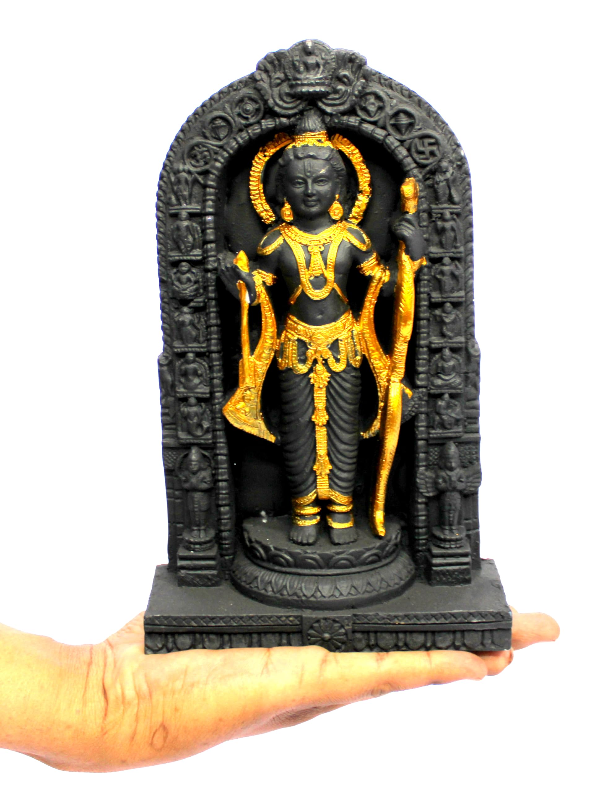 ESPLANADE Resin Ram Lalla Shri Ram Murti Idol Ayodhya Temple Statue Sculpture Decorative Idols (8.5 Inch Height) (Black)