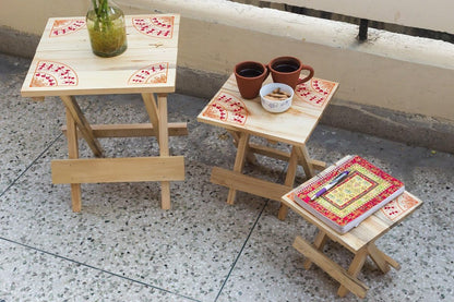 IVEI warli Wooden Portable Folding Table - Medium (12in)