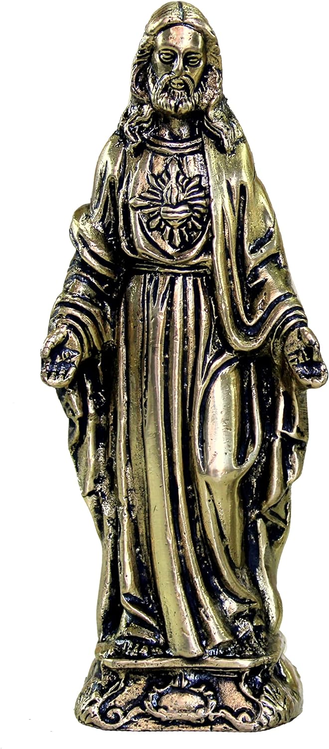 eSplanade Brass Holy Jesus Christ Statue Spiritual Idols - 5.75 inches | Religious Statues | Holy Statue of Christians