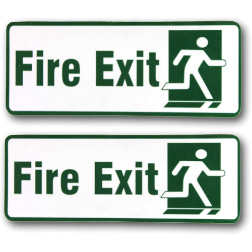eSplanade Fire Exit Door Sign Sticker Decal - Easy to Mount Weather Resistant Long Lasting Ink (Size 7.5