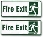 eSplanade Fire Exit Door Sign Sticker Decal - Easy to Mount Weather Resistant Long Lasting Ink (Size 7.5" x 2.5")