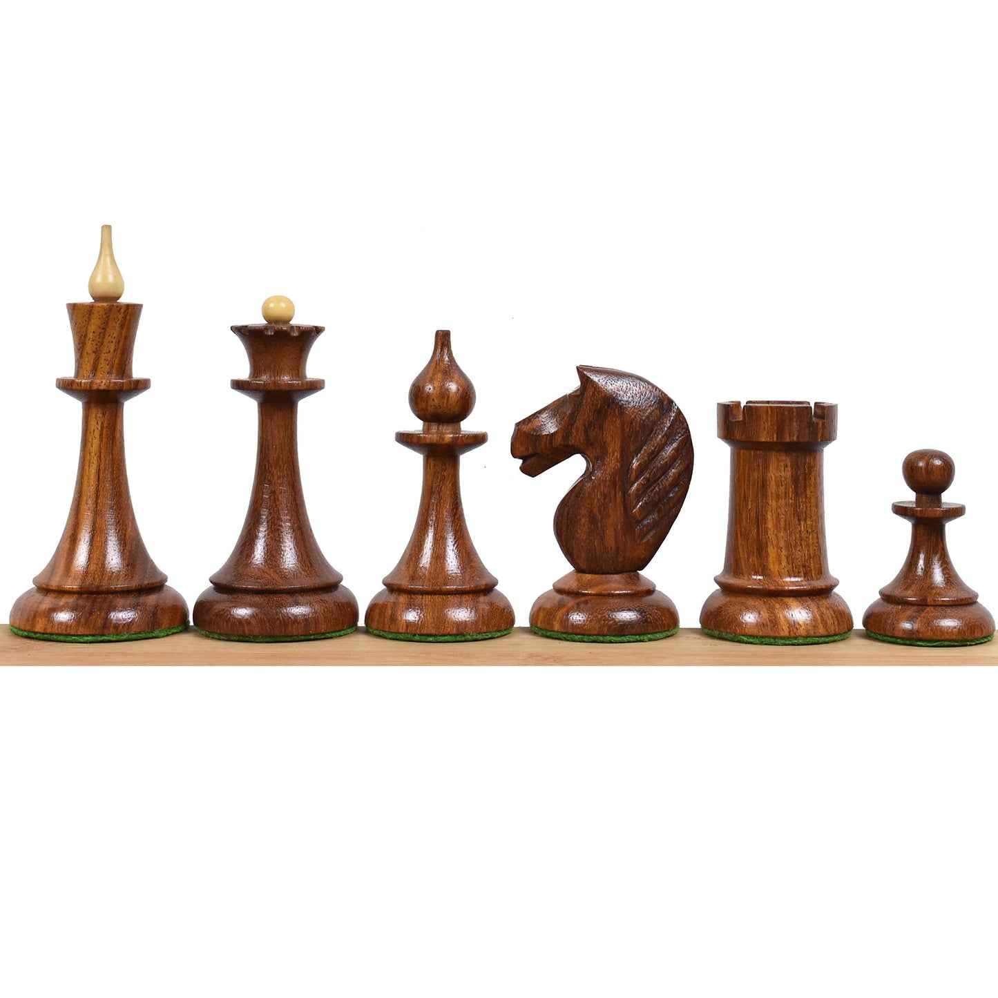 Royal Chess Mall 1950s Soviet Latvian Reproduced Chess Pieces Only Chess Set, Golden Rosewood and Boxwood Wooden Chess Set, 4-in King, Double Weighted Chess Pieces (2.5 lbs)