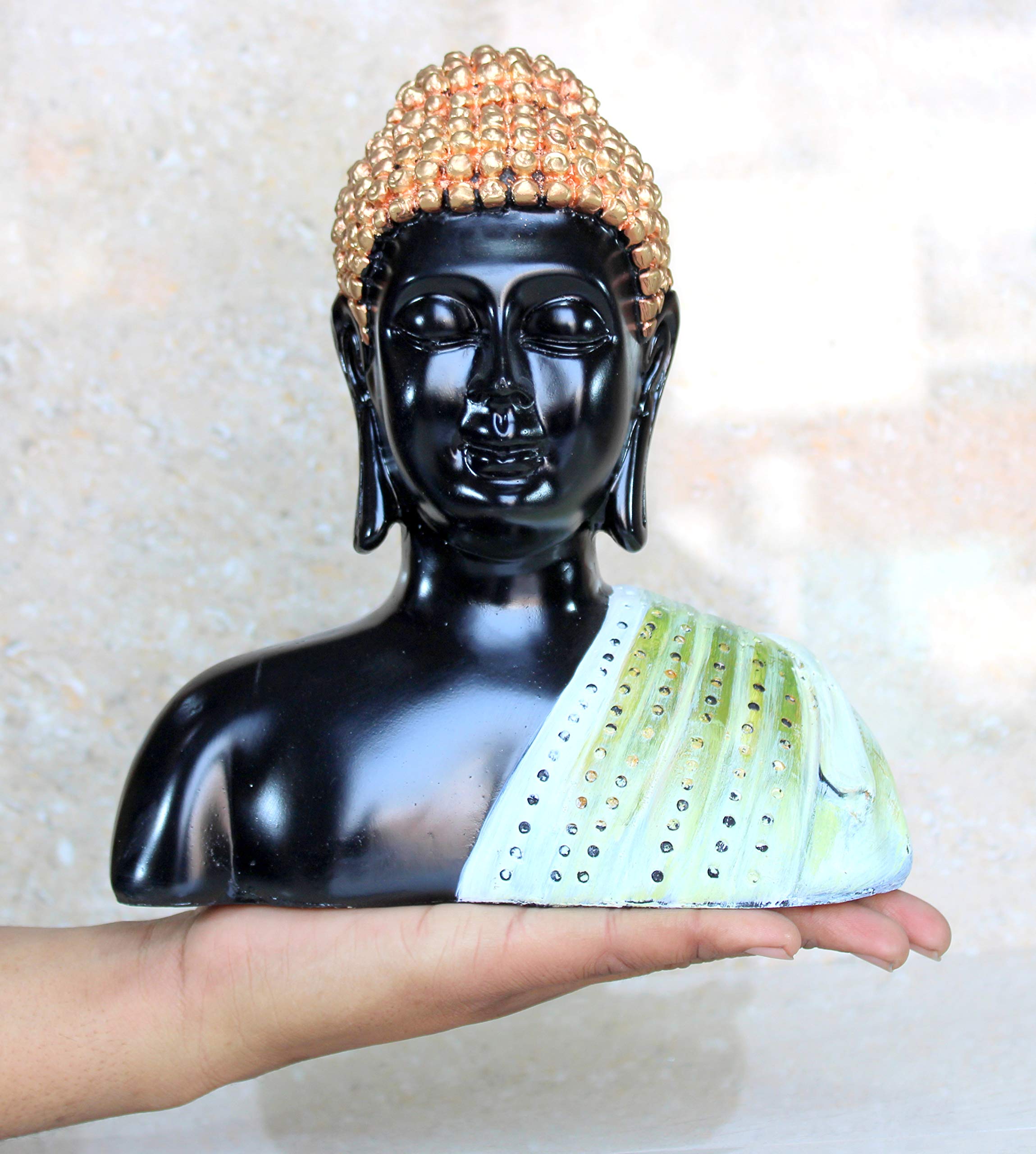 eSplanade Resin Buddha - Meditating Buddha - Polyresin Idol Statue Figurine Murti (Black)