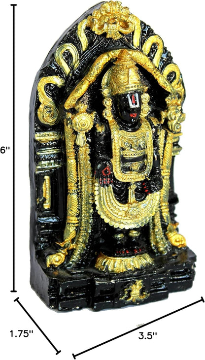 eSplanade Resin Balaji Venkatesh Tirupati Statue Murti Idol - 6 inches | Pooja Idols | Tirupathi Balaji | Home Decor