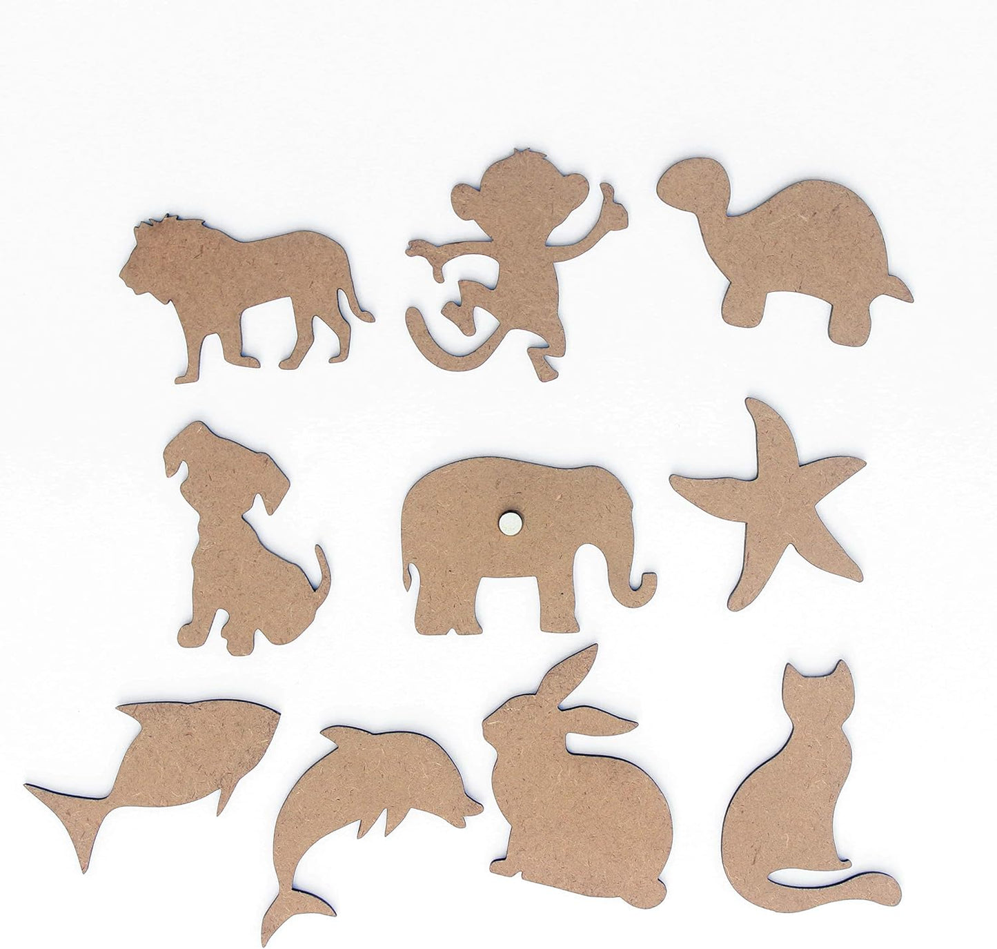 IVEI DIY MDF Animal Magnets - Set of 10-Shaped MDF Fridge Magnet Blanks Cutouts - for Painting Wooden Sheet Craft, Decoupage, Resin Art Work & Decoration