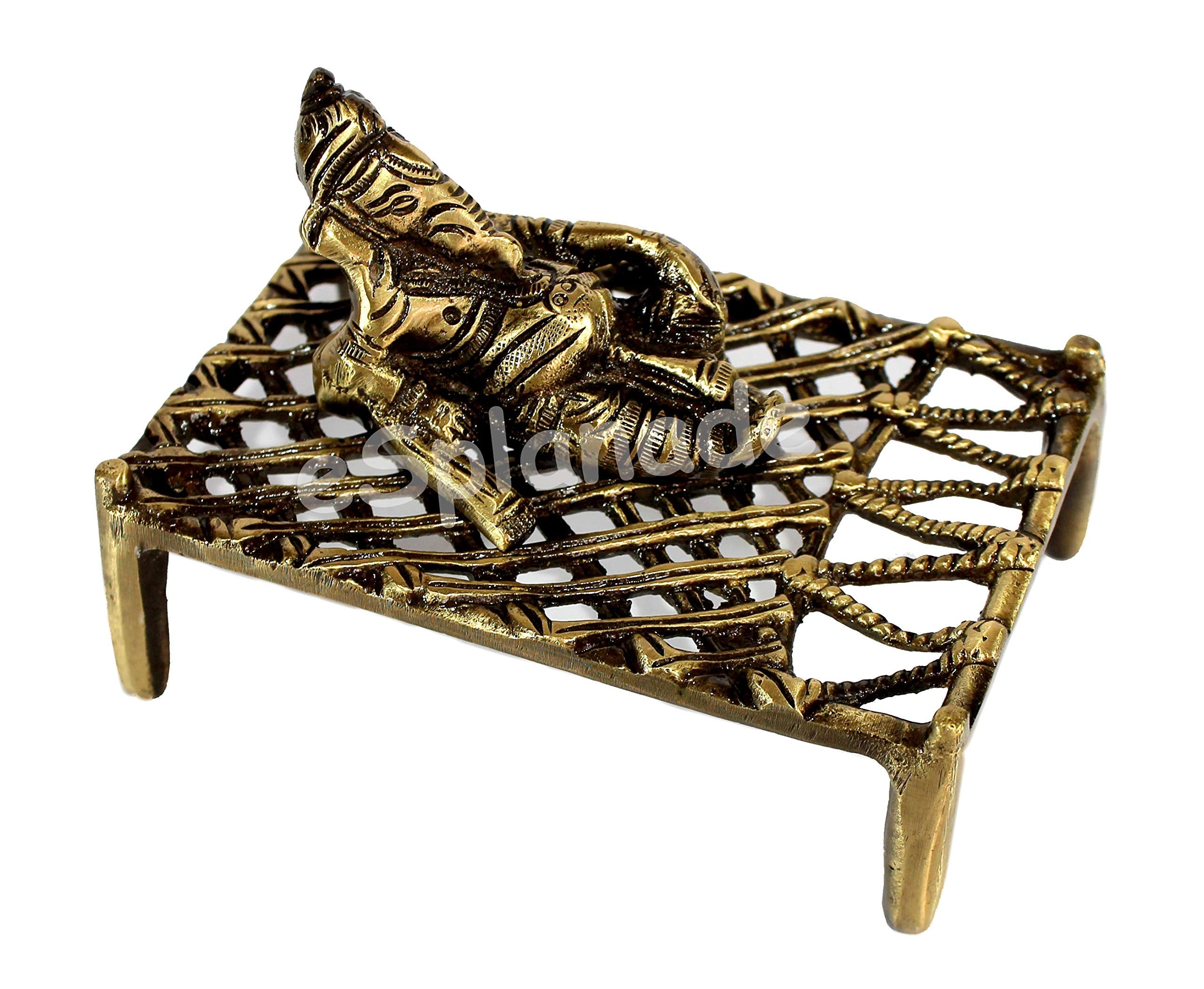 eSplanade 8" Brass Ganesha in Antique Finish | Pooja Puja Ganesh Ganesha Ganpati Ganapati Murti Idol