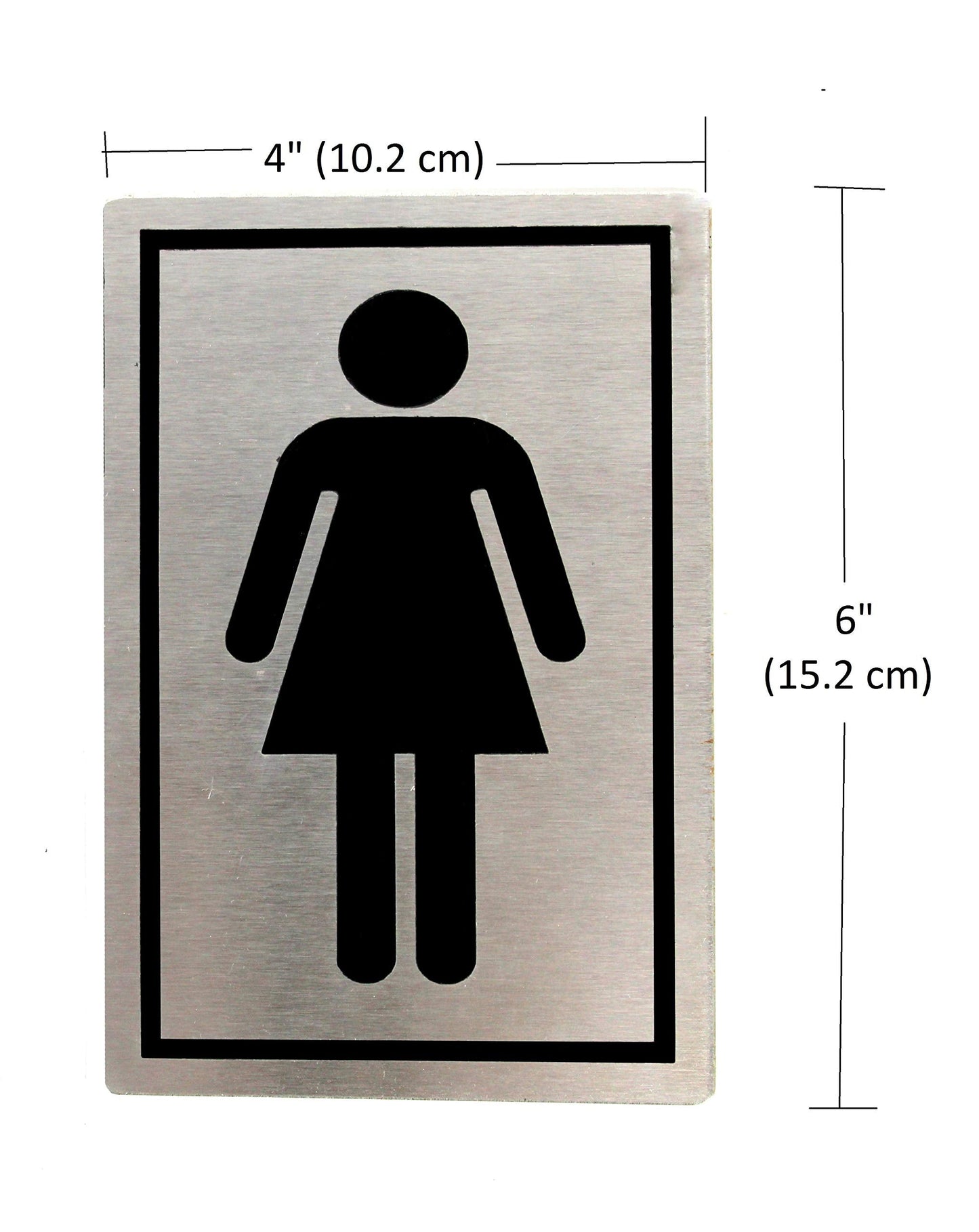 eSplanade Stainless Steel Men & Women Toilet Sign Bathroom (6 x 4 inches) | Male & Female Washroom Door Sign Sticker - Easy to Mount Weather Resistant Long Lasting Ink