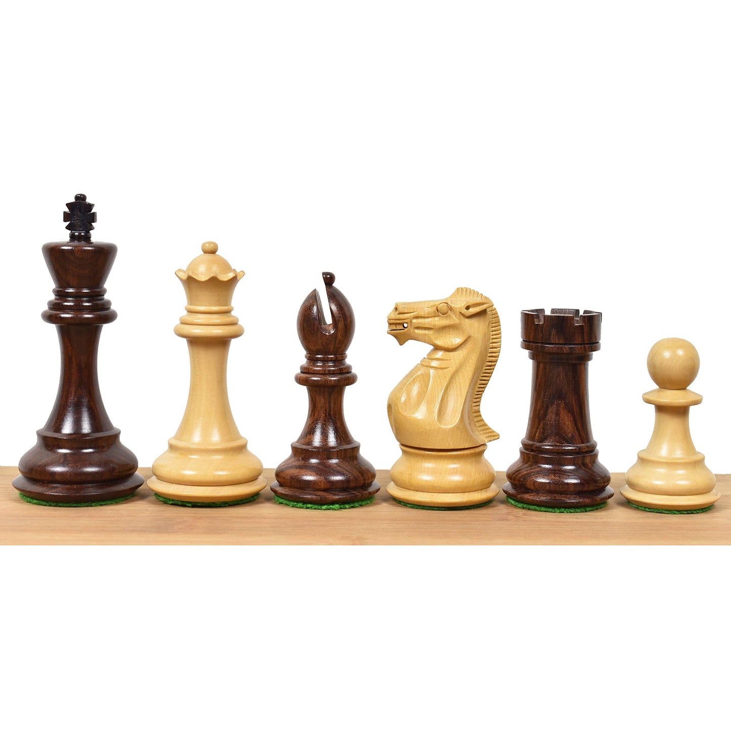 Royal Chess Mall Professional Staunton Chess Pieces Only Chess Set, Sheesham and Boxwood Wooden Chess Set, 4.1-in King, Tournament Chess Set, Weighted Chess Pieces (3.4 lbs)