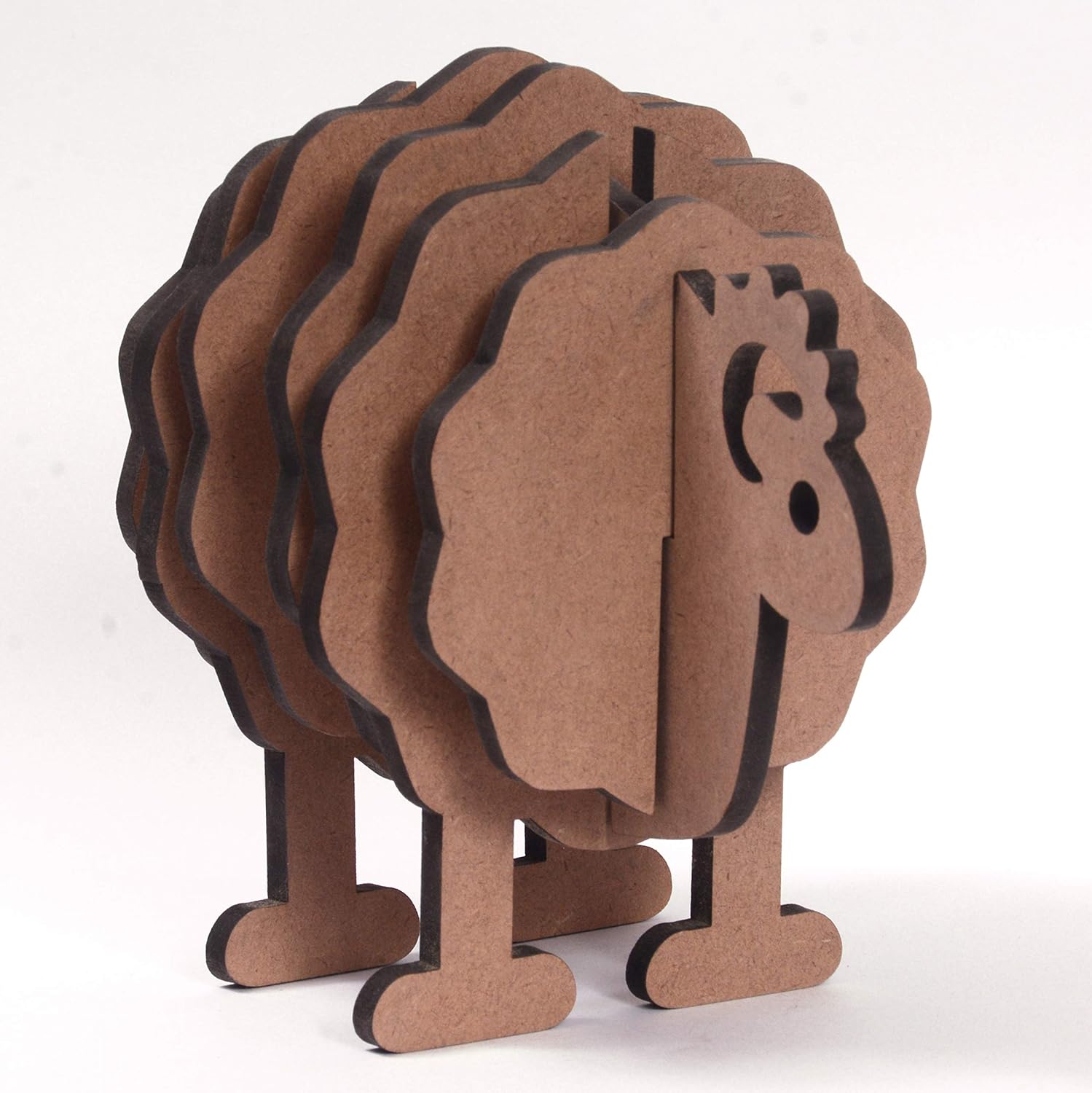 IVEI MDF DIY Coasters with Sheep Holder - MDF Plain Wooden Sheep Coasters & Holder Blank Cutouts for Painting Wooden Sheet Craft, Decoupage, Resin Art Work & Decoration - Set of 6 Coasters