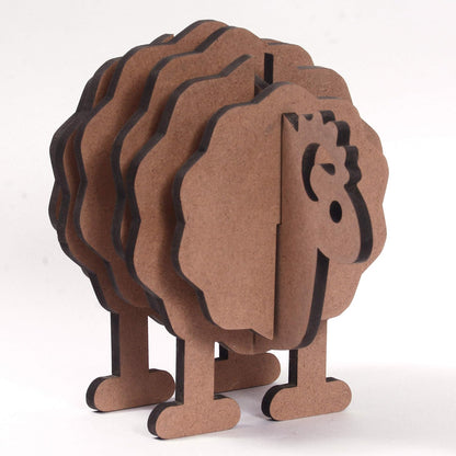 IVEI MDF DIY Coasters with Sheep Holder - MDF Plain Wooden Sheep Coasters & Holder Blank Cutouts for Painting Wooden Sheet Craft, Decoupage, Resin Art Work & Decoration - Set of 6 Coasters