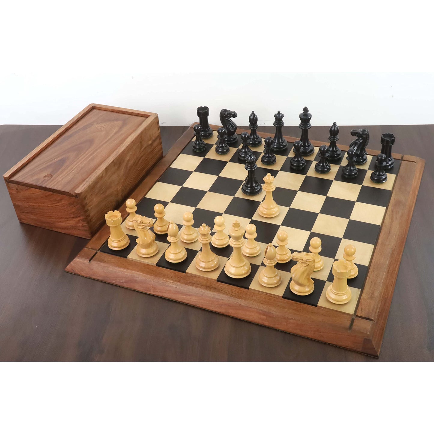 Royal Chess Mall Professional Staunton Chess Pieces Only Chess Set, Sheesham and Boxwood Wooden Chess Set, 4.1-in King, Tournament Chess Set, Weighted Chess Pieces (3.4 lbs)