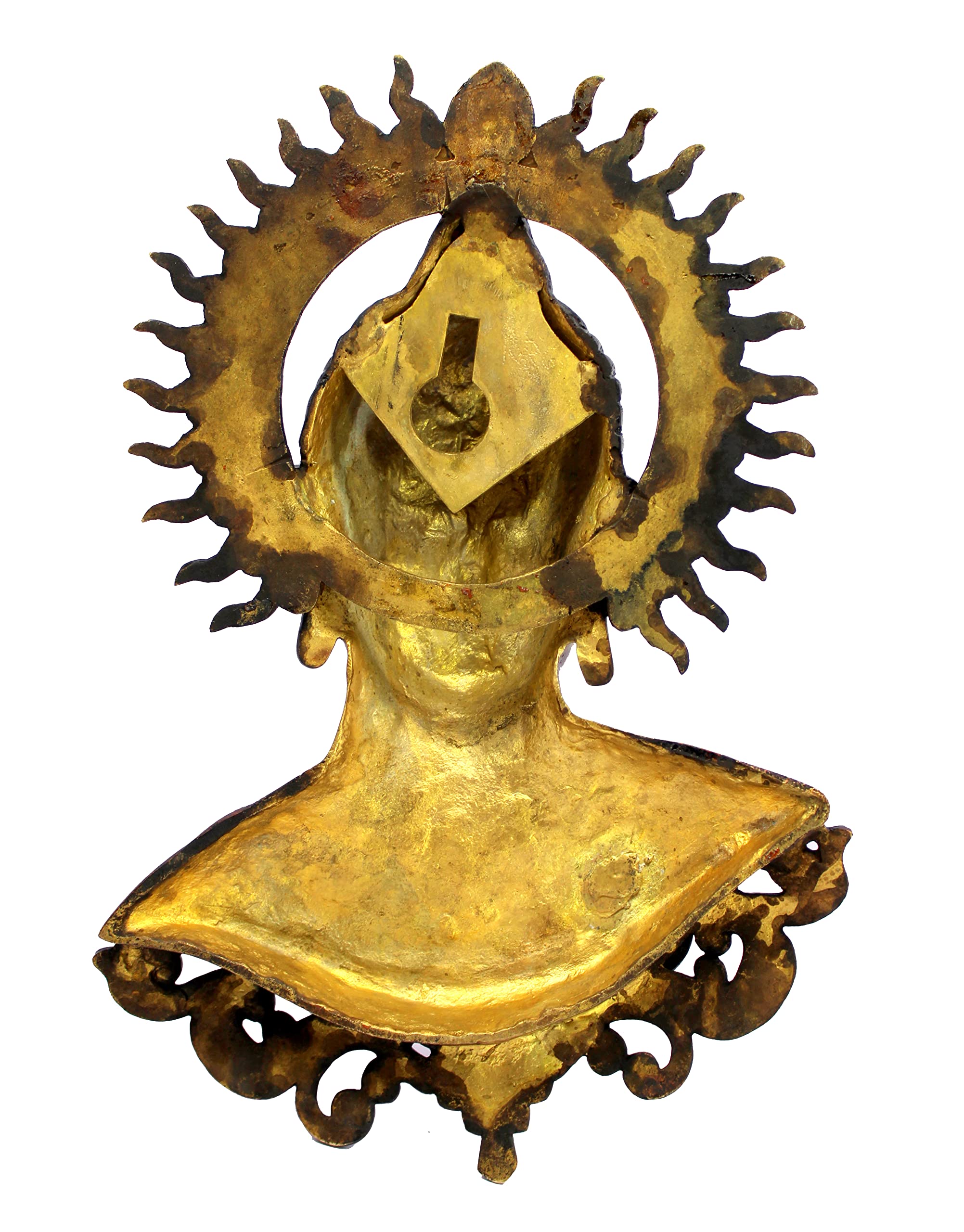 ESPLANADE Buddha Wall Hanging Decor for Living Room | Brass Wall Sculptures | Meditation & Yoga Room Decor | Wall Mount Buddha Face Idol Showpiece | Zen Buddhist House Warming Gift, 15.5 Inches