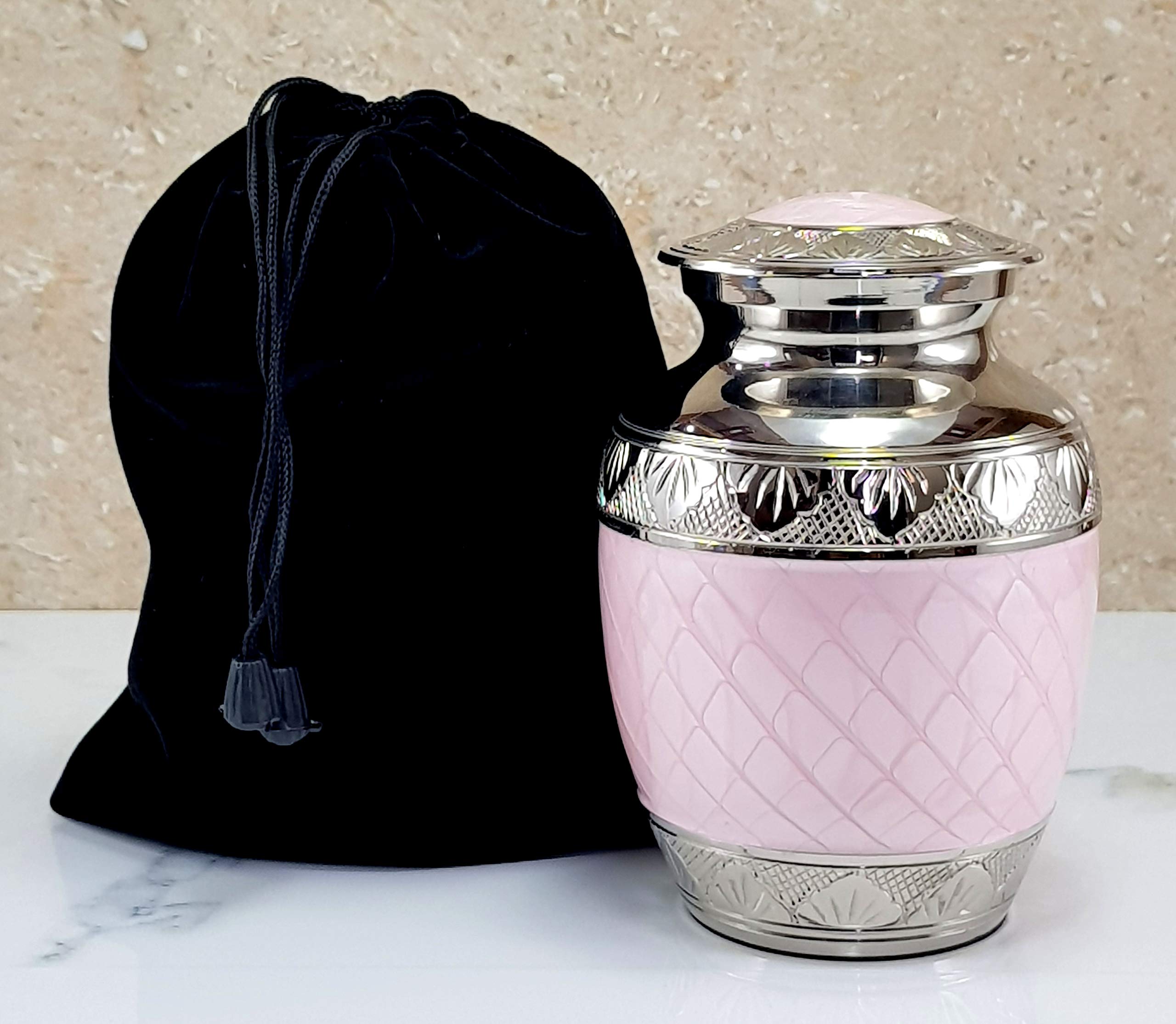 eSplanade Metal Cremation Urn Memorial Jar Pot Container | Medium Size Urn for Funeral Ashes Burial | Engraved Metal Urn