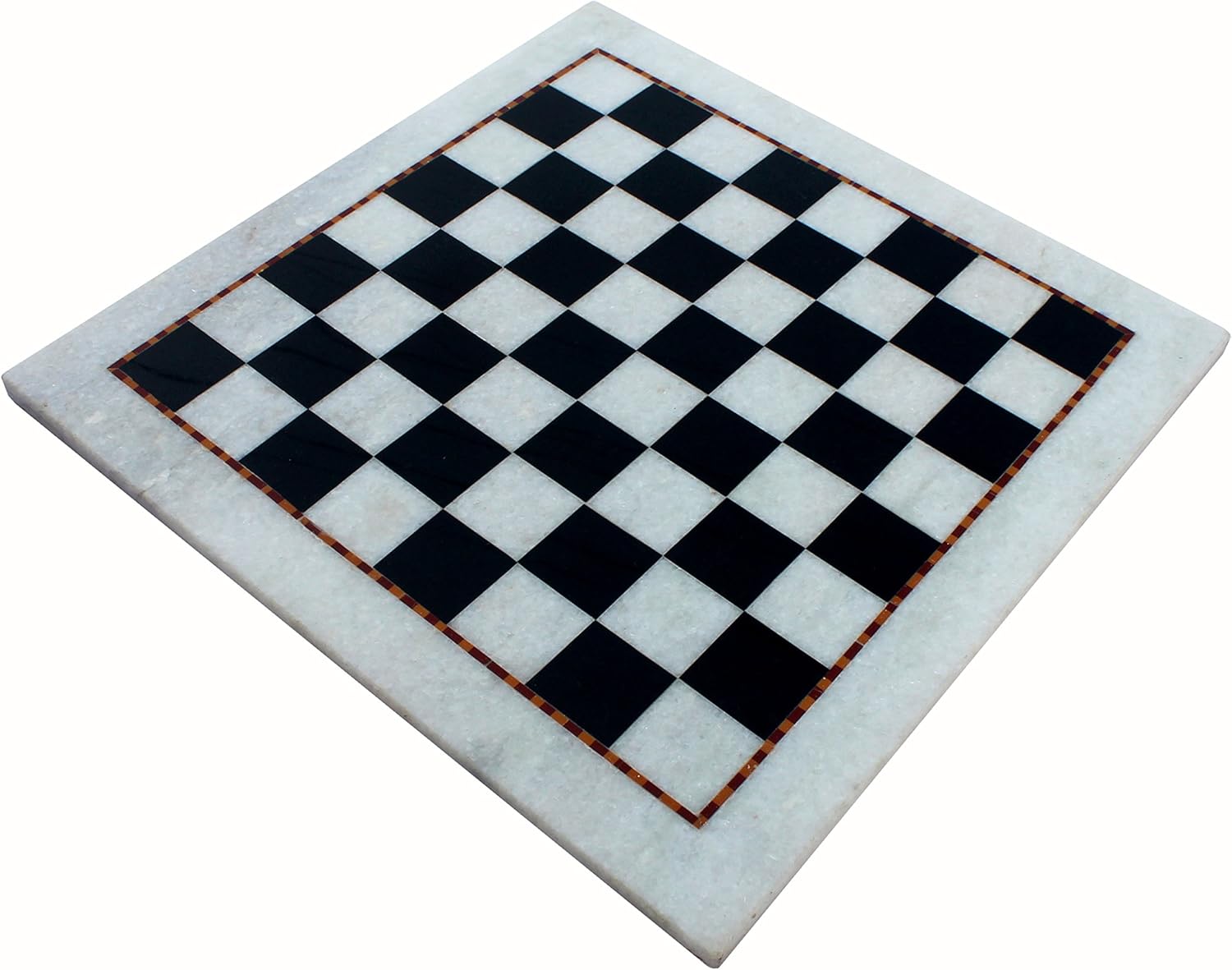 StonKraft - Collectible Black Natural Granite Stone & White Marble Chess Board without Pieces - Appropriate Wooden & Brass Chess Pieces Chessmen available separately by Brand- 12", 15",20" Inches